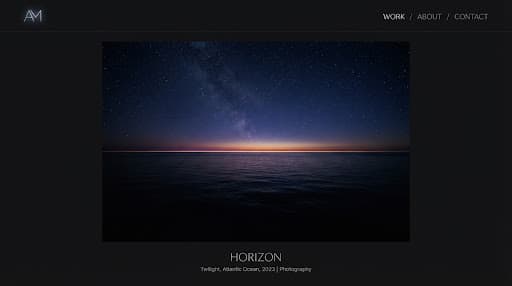 A narrow twilight glow on the horizon