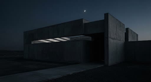 A concrete structure defined by geometric shadows